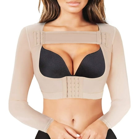 

Gotoly Women Upper Arm Shaper Post Surgical Compression Sleeves Slimmer Tops Posture Corrector Vest Shapewear(Beige XX-Large)