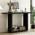 thumbnail image 3 of Mirod Elegant Minimalist Console Table with Curved Corners,Natural Wood Veneer,U-Base Design for Easy Placement ,Perfect for Displaying Your Treasures,Simple Assembly, 3 of 10