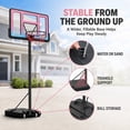 thumbnail image 5 of 44-Inch Portable Basketball Hoop, SHINPT 4.8-10 ft Adjustable Height Basketball Hoop with PC Backboard, Wheels and Fillable Base, Suitable for Kids, Teens and Adults, Indoor/Outdoor Play, Pink, 5 of 10