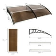 thumbnail image 5 of Window Awning Brown with Aluminum Black Bracket Door Canopy Cover Outdoor Front Door Patio Canopy UV Rain Snow Sunlight Protection Solid Sheet (38*79inch), 5 of 10