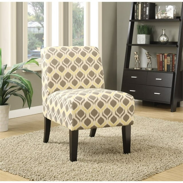Bowery Hill Chaise d'Appoint en Gris et Jaune