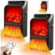 thumbnail image 1 of 2 Pack Mini Wall Space Heater, 500W Electric Fireplace Heater with Adjustable Thermostat, Overheat Protection, Timer, LED Display for Office Dorm Room, 1 of 5