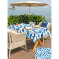 thumbnail image 5 of Outdoor Tablecloths with Umbrella Hole & Zipper, Spring Leaves 60 x102 Inch Rectangle Tablecloths, Blue Plants Country Botanical Leaf Waterproof Table Cloth, Patio/Pool/Picnic Table Covers, 5 of 8