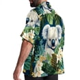 thumbnail image 3 of Koala Men's Short Sleeve Hawaiian Beach Poplin Shirt Casual Printed Button Down Summer Unisex Shirt, 3 of 6