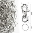 thumbnail image 2 of Goyunwell Keychain Hook Clip 40 Silver Swivel Snap Hook 40 jump rings Lobster Claw Clasp Small Metal Swivel Key Chain Clip Hook Keychain Hardware for Keychain Making, 2 of 6