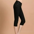 thumbnail image 6 of CHWGFWL Petite Capris for Short Women Women's Cotton Blend Capri Jeggings Stretchy Skinny Pants Jeans Leggings High Waisted Jean Shorts Women(Black,S), 6 of 6