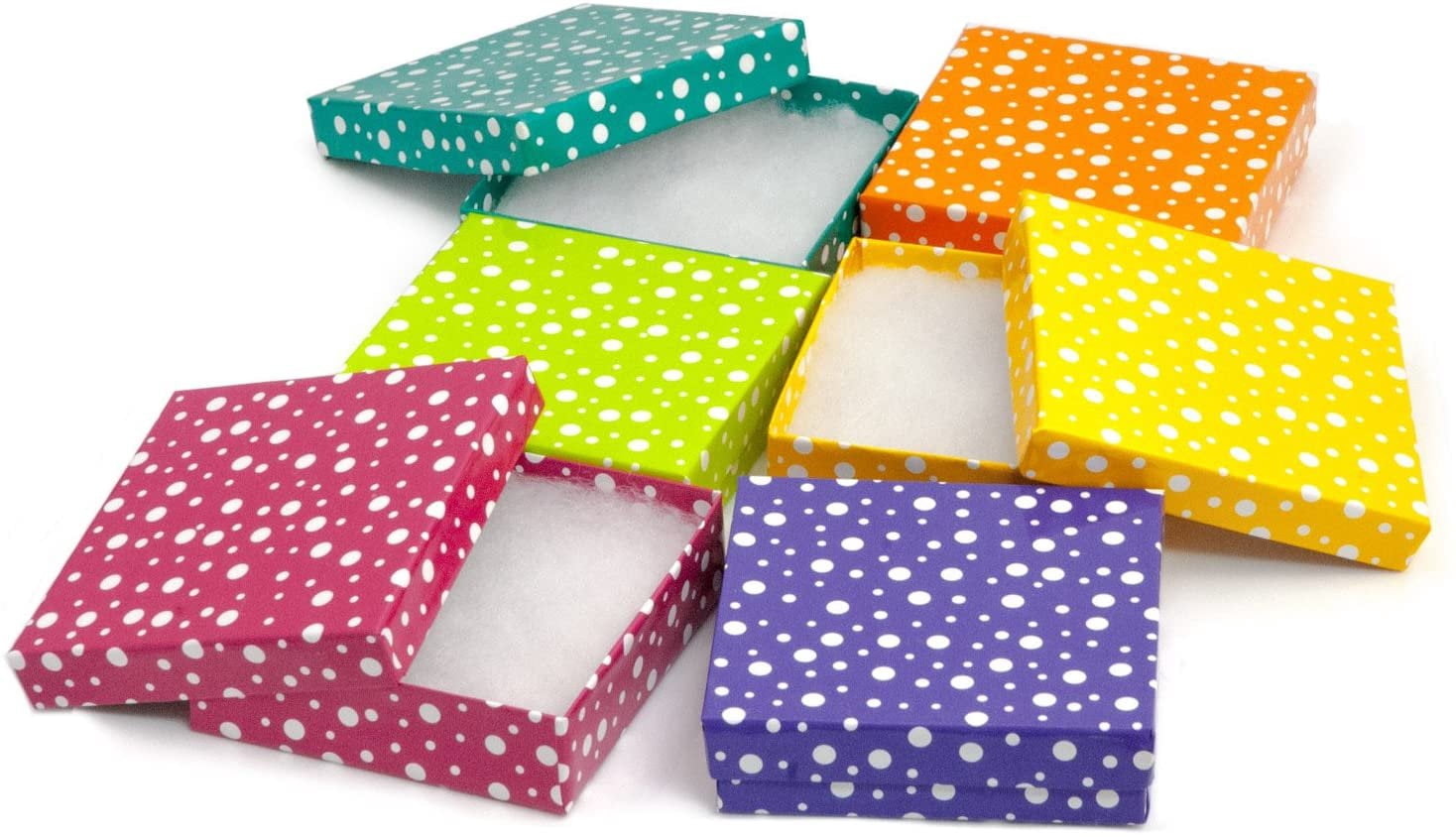 Multi Color Polka Dot Jewelry Gift Packaging Cotton Filled