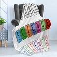 thumbnail image 4 of Periodic Table Soft Flannel Fleece Throw Blanket, Science Letterings with Capital Elements School Students Chemistry Lovers, Cozy Plush for Indoor and Outdoor Use, 70" x 90", Multicolor, by Ambesonne, 4 of 5