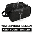 thumbnail image 3 of WANDF Large Toiletry Bag for Women Men,PU  Make Up Bag with 3 Compartments ,Hanging Dopp Shave Kit Bag,Cosmetic Makeup Organizer Bathroom Bag for Ladies(Black), 3 of 10