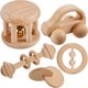 thumbnail image 1 of Sonajeros de madera para bebés Zhanmai, 5 piezas, de 0 a 6 a 12 meses, 1 of 7