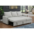 thumbnail image 3 of 77.7" Polyester Fabric Reversible Modern Sleeper Sectional Sofa Bed-Light Gray, 3 of 14