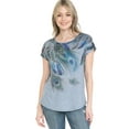 thumbnail image 3 of Women's Floral Crew Neck Dolman Short Sleeve Print Top, 3 of 4
