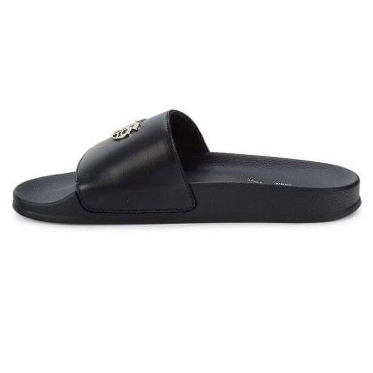 John Galliano Black Leather Logo Slides Amazon.com | JOHN GALLIANO Logo Leather Slides Size EU 42  main image 2