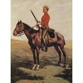 thumbnail image 2 of Remington, Frederic 12x14 Black Ornate Wood Framed with Double Matting Museum Art Print Titled - Cavalryman, 2 of 4