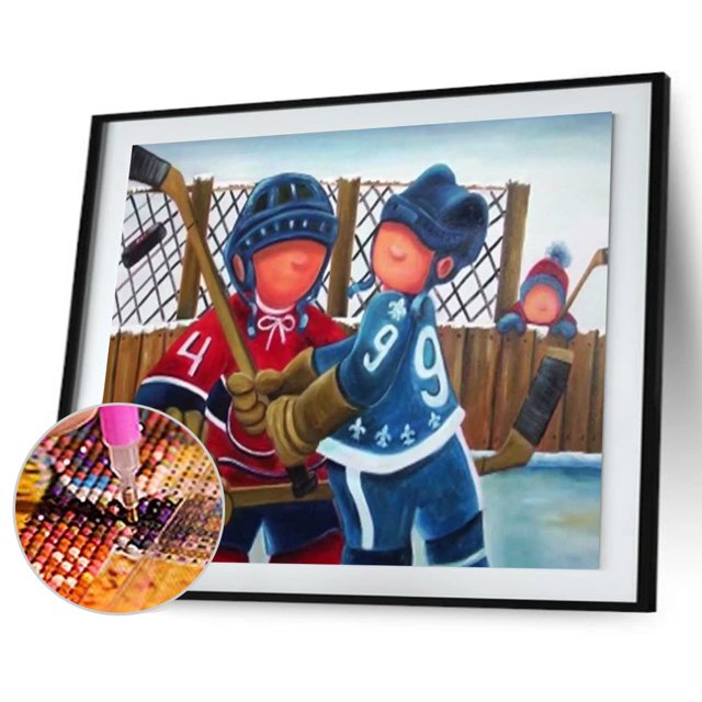 Cuadros Decorativos Diamond Painting 5D DIY Horror Hockey Sportman Full Round Drill Kit (V1300) Tmvgtek embutido en tela