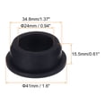 thumbnail image 2 of 2Pcs T Shape Rubber Grommet Mount Dia 34.8mm ID 24mm H 15.5mm Seal Protection Cable Grommets Flexible Cable Pipe, 2 of 5