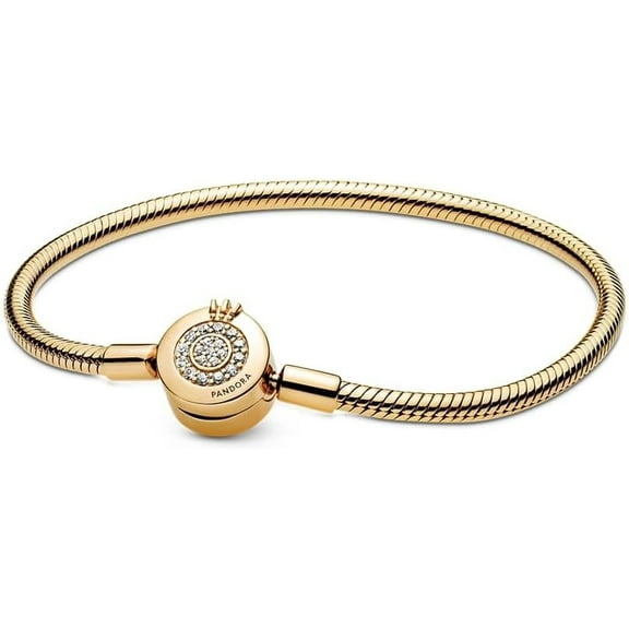 PANDORA Moments Sparkling Crown O Snake Chain Bracelet