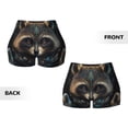 thumbnail image 5 of Fotbe Tribal Style Raccoon Seamless Shorts, Womens Workout Shorts High Waist Stretch Booty Short for Gym/Yoga/Running/Biking-Small, 5 of 9