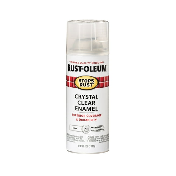 Crystal Clear, Rust-Oleum Stops Rust Protective Enamel Gloss Spray Paint-7701830, 12 oz