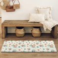thumbnail image 4 of Pioneer Flower Floral Print Pattern Bathroom Rugs Mat, Non Slip Microfiber Bathroom Rug with Rubber Backing, Soft Mats for Bathroom Floor Tub Shower, 17"x47", 4 of 5