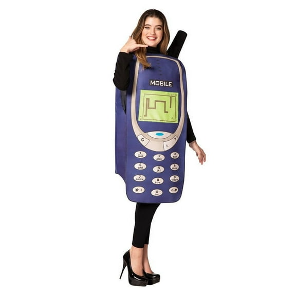 Rasta Imposta Retro 2000's Cell Phone Halloween Costume, Men and Women, Blue, One Size, 1686