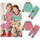 thumbnail image 3 of Ropa para niños, pijamas de Navidad, primavera y otoño, servicio a domicilio, Camiseta de cuello redondo a rayas, pantalones, pijama infantil de 2 piezas, 3 of 4
