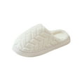 thumbnail image 2 of Xfvqtps Fuzzy Slippers for Women Close Toe Memory Foam Thick Soft Sole Non Slip Warm Furry Indoor House Slipper for Fall Winter White, 2 of 5