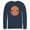 Navy Blue, variant on Men's Pokemon Charmander Smile  Long Sleeve Shirt Navy Blue 2X Large