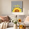 thumbnail image 6 of Sunshine Watercolor Canvas Wall Art for Living Room, Sunflowers Bees Black Plaid Farmhouse Poster Print Painting for Bedroom Office Home Decoration Wall Pictures Prepare To Hang 12"x12", 6 of 9