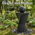thumbnail image 4 of Sunnydaze Ball Modern Black Polyresin Outdoor Solar Fountain with Battery and LED Light, 4 of 15