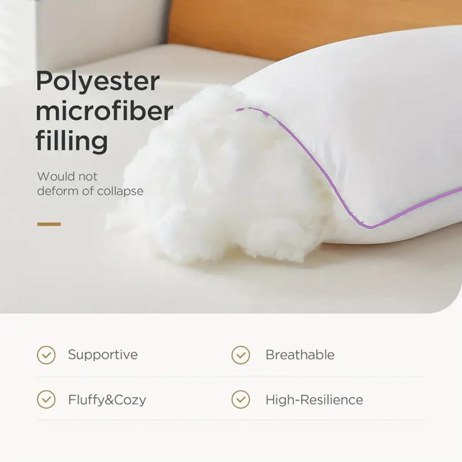 Bed Pillows for Sleeping 4 Pack,Standard Size Cooling Pillows Set of 4,Top-end Microfiber Cover for Side Stomach Back Sleepers