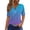Blue, variant on Basic Button-Down T-Shirt - Women's Solid Color Casual Short Sleeve Top, Comfortable Crew Neck Everyday Essential Tee (Blue | XXL)