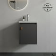 thumbnail image 7 of Bathroom Vanity with Sink, Floating Small Bathroom 16'' Wall Mounted Vanity Modern Cabinet with Soft-Close Door, Chrome Faucet, Pop-up Drain, P-Trap, Grey, 7 of 7
