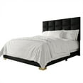 thumbnail image 2 of Castle Place Modern Elegance Velvet Upholstered Full Bed, Black, 2 of 11