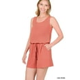 thumbnail image 2 of Zenana's Plus Size Sleeveless Romper with Elastic Waist & Keyhole Back Summer Loungewear, 2 of 5