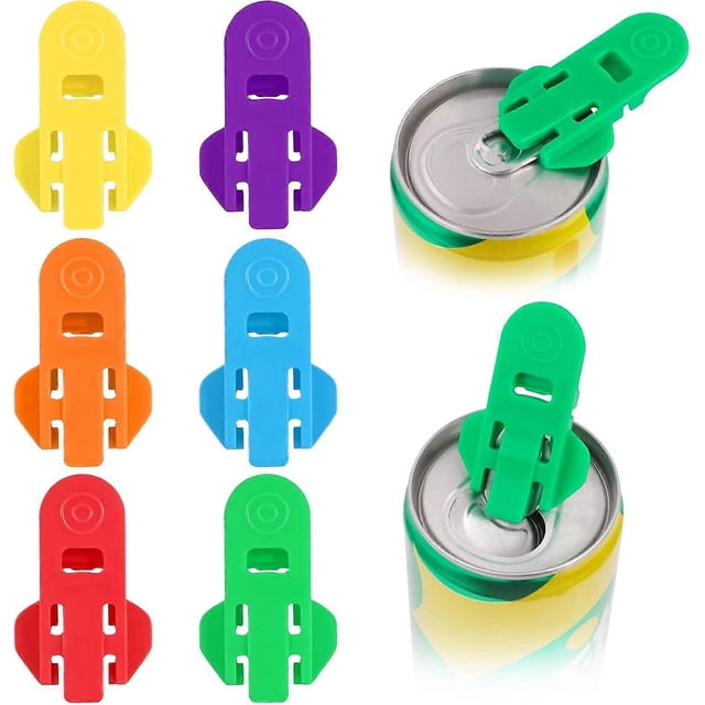6 Pieces Easy Can Opener, Color Coded Soda Protector Opener Plastic Tinned Can Opener