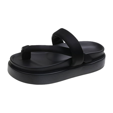 

KaLI_store Sandals for Women Dressy Summer Women s Gladiator Sandals Summer Flat Thong Cross Strappy Sandals Trendy Roman Shoes with Zipper Black