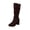 Coffee, variant on Brown Ladies Mid Calf Boots Side Zipper Round Toe Block Heels Buckle Accent Stable Comfortable Footwear For Daily Wear And Casual Outdoor Activities Size 36
