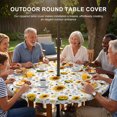 thumbnail image 3 of Round Outdoor Tablecloth with Umbrella Hole and Zipper, Sunflower Tablecloth with Elastic Waterproof, Summer Botanical Farmhouse Floral Elegant Patio Table Covers for 45" - 54" Picnic Pool Tables, 3 of 9