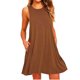 thumbnail image 1 of Verano Mini Vestido De Las Mujeres De Alta Calidad De La Moda Sin Mangas Cuello Redondo Casual Suelto Señoras Vestidos De Calle, 1 of 4