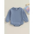 thumbnail image 2 of ZAXARRA Barboteuse Automne Printemps pour Bébés Filles Garçons Manches Longues Col Rond Couleur Unie Décontractée, 2 of 9