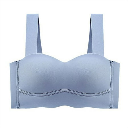 VMESZQFG Bras for Women No Underwire Women s Strapless Bra Women s Size Full Coverage Non Padded Wireless Bra Comfort And Double Support Blue
