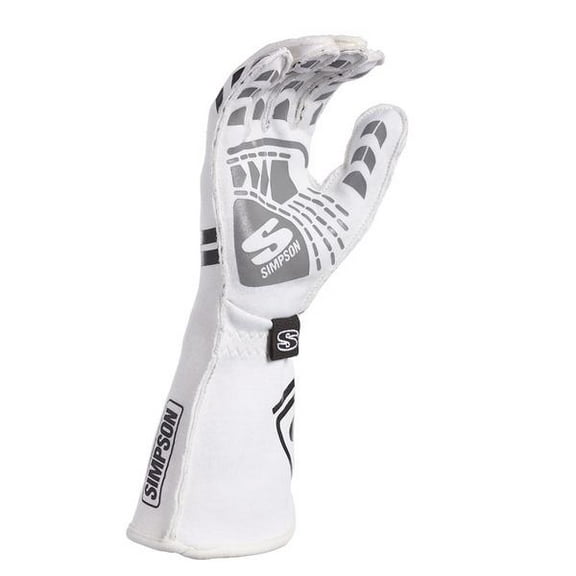 Simpson Racing EGMW Endurance Racing Gloves SFI 3.3/5 Adult Medium White Pair