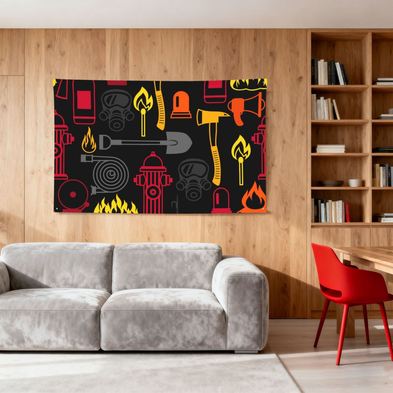 Firefighting Items Fire Firefighter Fighter Four Hole Decorated Banner Flag for Garden Yard Home Decoration Indoor Outdoor 4x6 Ft