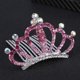 thumbnail image 3 of Crystal Hair Crown Comb Attractive Tiara Headdress Hair Accessory for kids Children Girls (Pink), 3 of 3