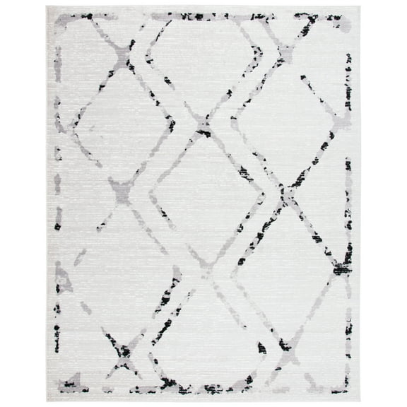SAFAVIEH Skyler Leontyne Geometric Area Rug, Ivory/Grey, 9' x 12'