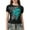 Green, variant on Women Summer T-Shirts Short Sleeve Skull Print Crew Neck Shirts Casual Slim Fit Tops Streetwear