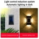 thumbnail image 5 of Aplique solar de pared | Lámpara solar de exterior de 4 lados con luz blanca cálida | Resistente al agua IP65 | Diseño moderno en negro para jardín, porche y seguridad del hogar, 5 of 9