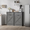 thumbnail image 6 of Eumyviv Tilt Out Trash Cabinet, 10 Gallon Gray Kitchen Bin Holder, Easy-Grip Handle 35° Tilt Door to Keep Kids & Pets Out, Modern Hide Garbage Can Storage for Kitchen Bathroom H0130, 6 of 6