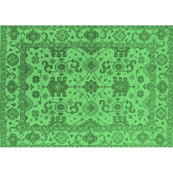 Ahgly Company Indoor Rectangle Oriental Emerald Green Traditional Area Rugs, 3' x 5'
